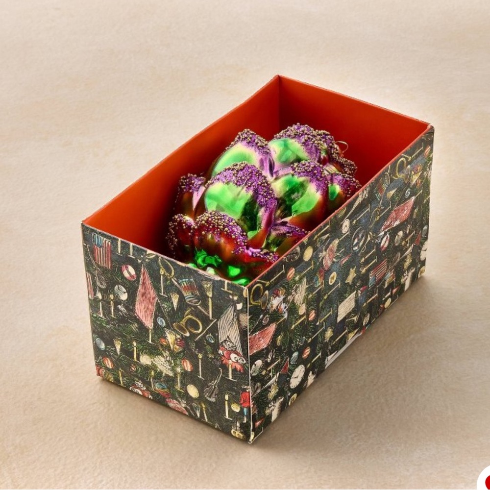 Artichoke Festive Green and Purple Ornament or vase filler - Picture 3 of 5
